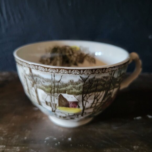 Vintage Johnson Brothers The Friendly Village Cup and Saucer "Sugar Maples" - Picture 6 of 13